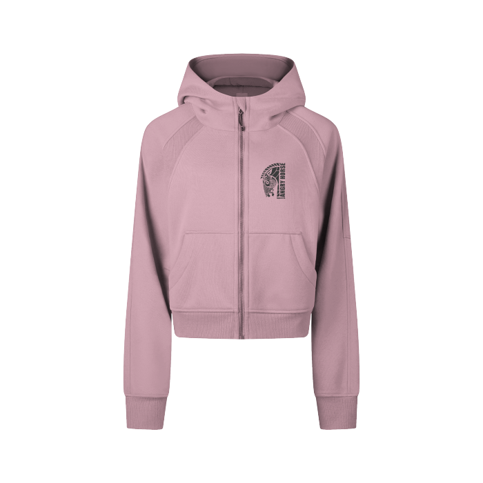 Angry Horse Cropped Zip-Through Hoodie Long