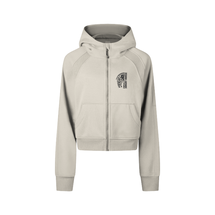 Angry Horse Cropped Zip-Through Hoodie Long