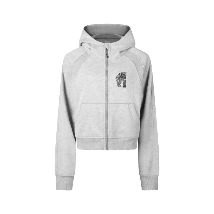 Angry Horse Cropped Zip-Through Hoodie Long